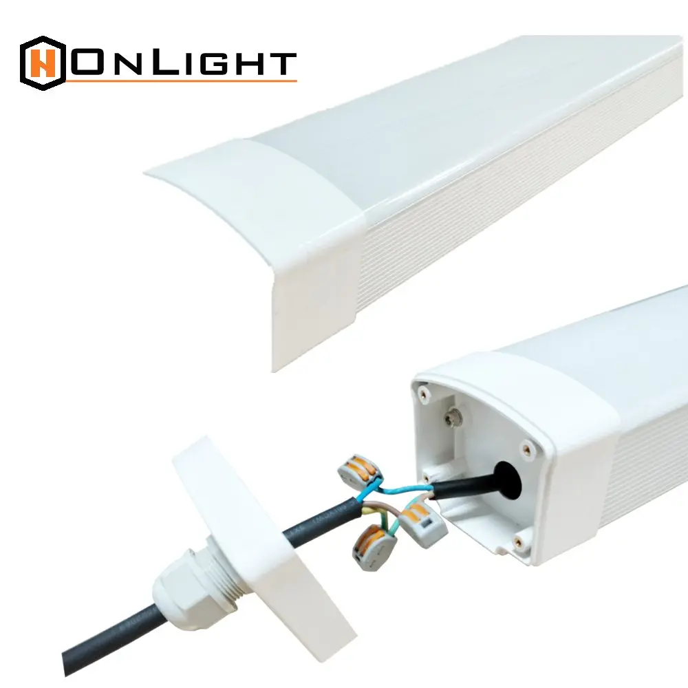 Double insulated led batten emergency and microwave sensor led water proof lighting fixture