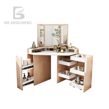 corner mirrored dressing table