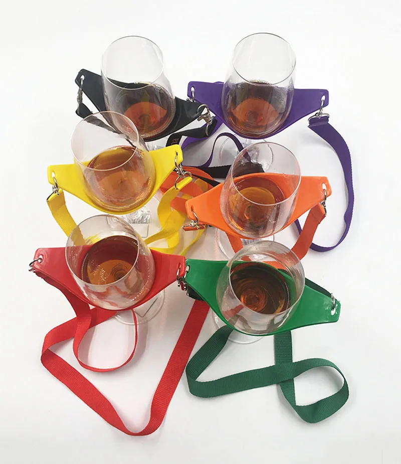 Custom Hands Free Wine Glass Holder Lanyard Necklace Lanyard Cup Holder