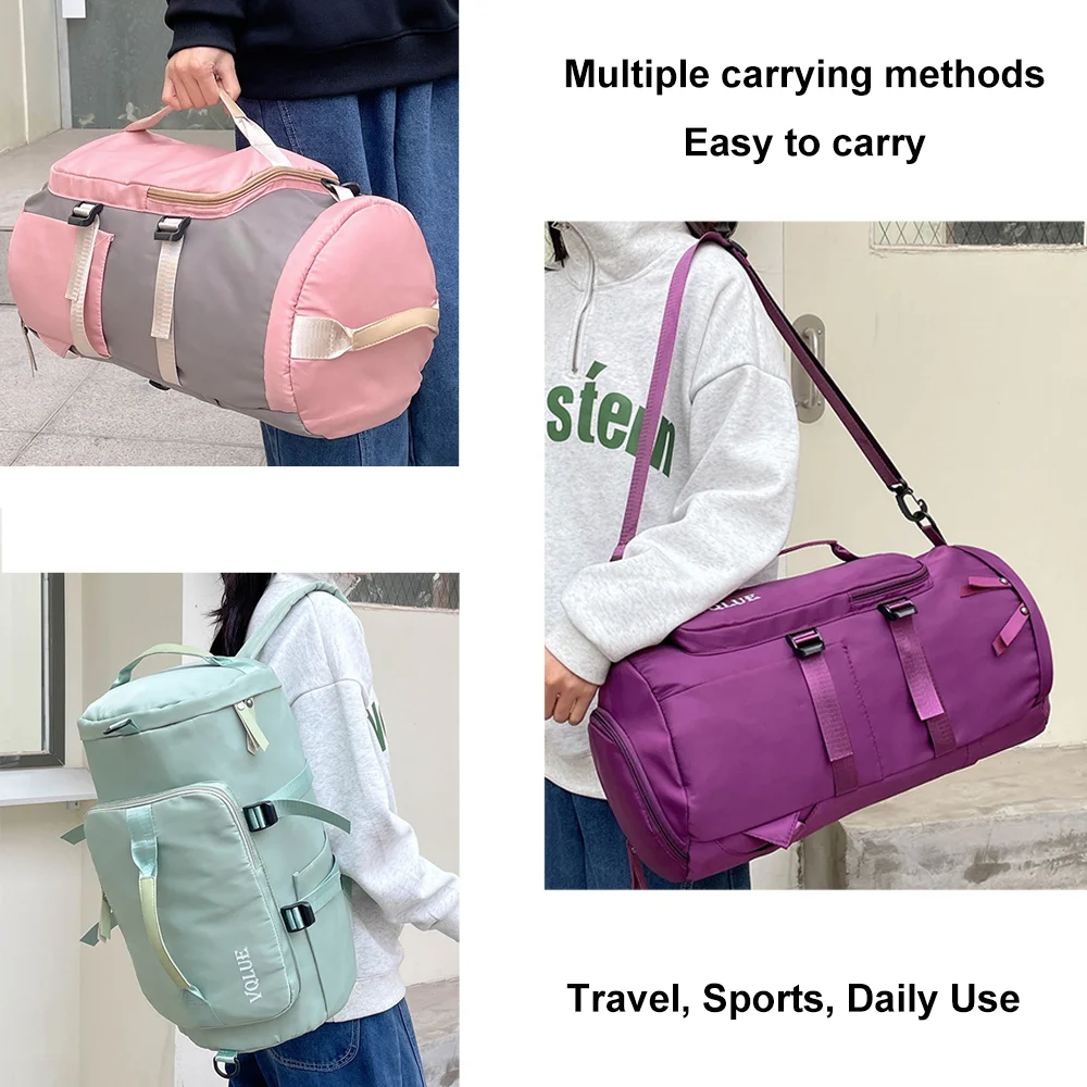 Wholesale free sample custom large capacity backpack sport gym bag women men gym fitness duffle duffel travel bag duffle bag