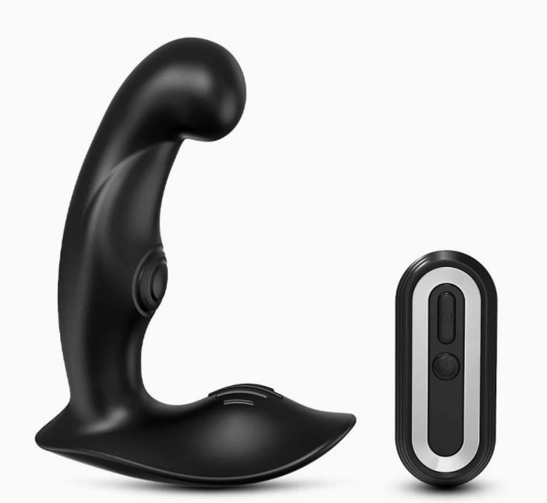 Dual-motor anal and prostate vibrator with remote control displayed