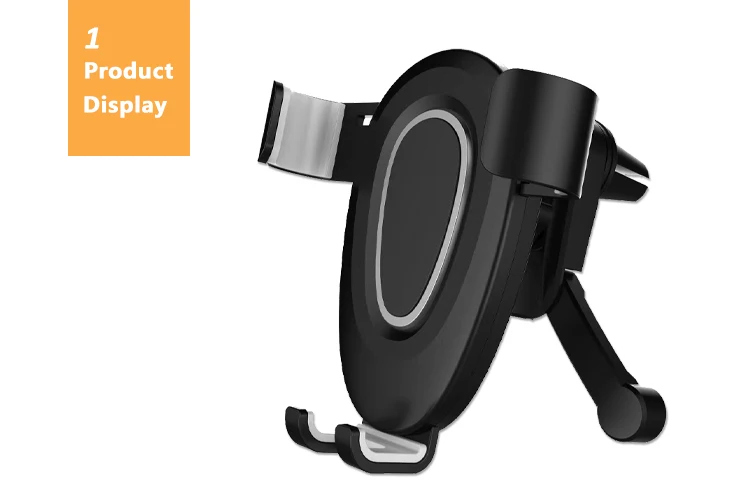 360 degree rotation gravity universal silicone car mount clip mobile phone holder for air vent