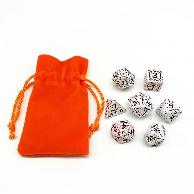 Flash Sale Black Handmade Metal Dice D6 D20 Rpg Metal Toy Dice Set