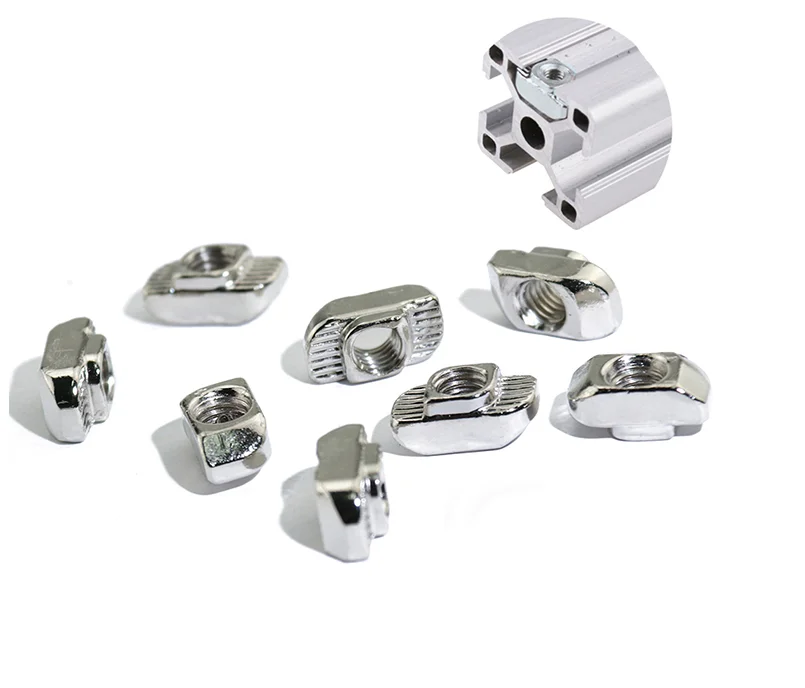 2020 Series Aluminum Extrusion M5 T-Slot Aluminum Carbon Steel Drop in T-Nut M5