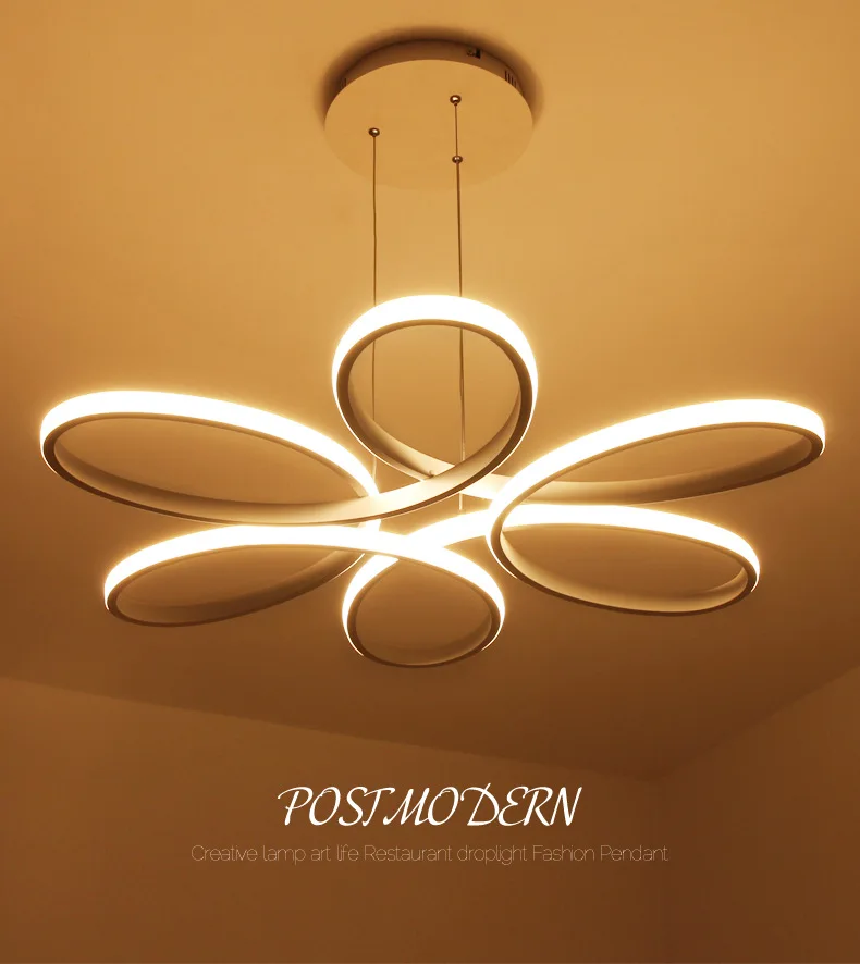 Modern chandelier simple flower-shaped led creative personality art Nordic bedroom study Nordic restaurant chandelier