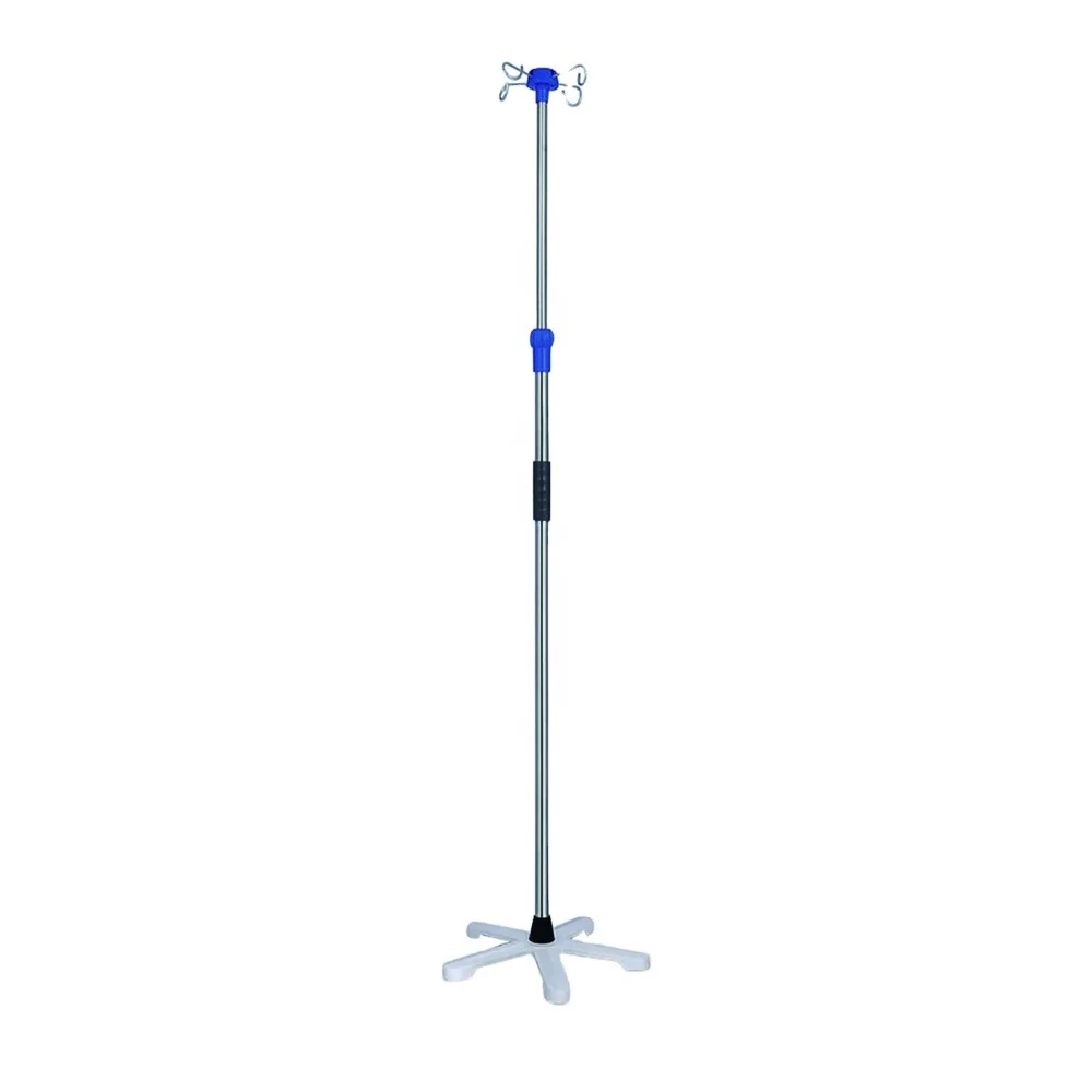B05 1 Mobile Rolling Hospital Medical Bed Folding Iv Pole Five Leg Adjustable Height Stainless Steel Buy Ceiling Mounted Iv Pole Steel Iv Pole Clamps Stretcher With Iv Pole Product On Alibaba Com