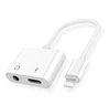 New Arrival Earphone Splitter Converter Data Line Charger & Headphone Audio Adapter Cable with Dual 8 Pin Connector for iPhone 7