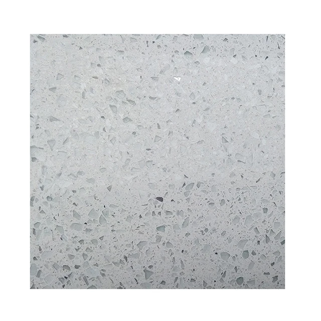 12mm Sparkling White Quartz Stone Thin Floor Tile Starlight Series 12mm Sparkling White Quartz Stone Thin