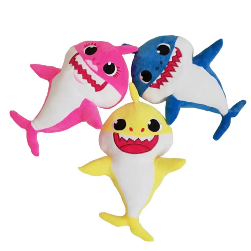 Baby Cartoon Plüsch Shark LED Spielzeug Weiche Gesang Puppen Geschenk für Kinder 
