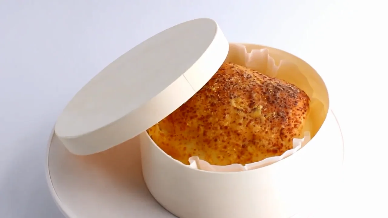 Custom Take Out Container Food Box Wooden Round Veneer Cheese Cake Box