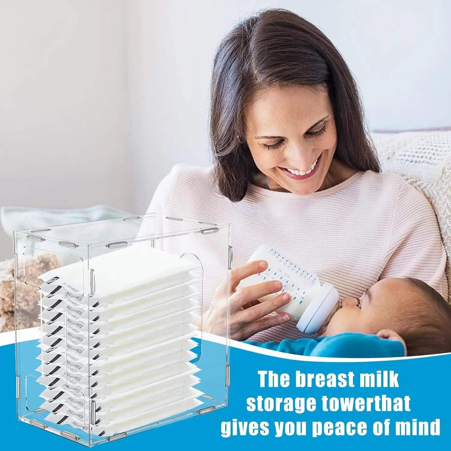 Breast Milk Storage Tower Clear Breast Milk Freezer Storage Organizer ...