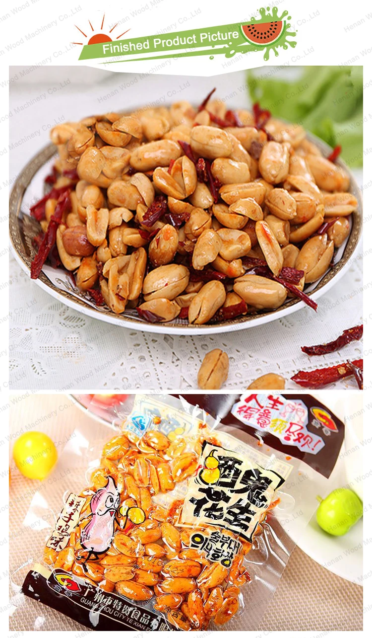 industrial vaccum packing machine peanut frying production line