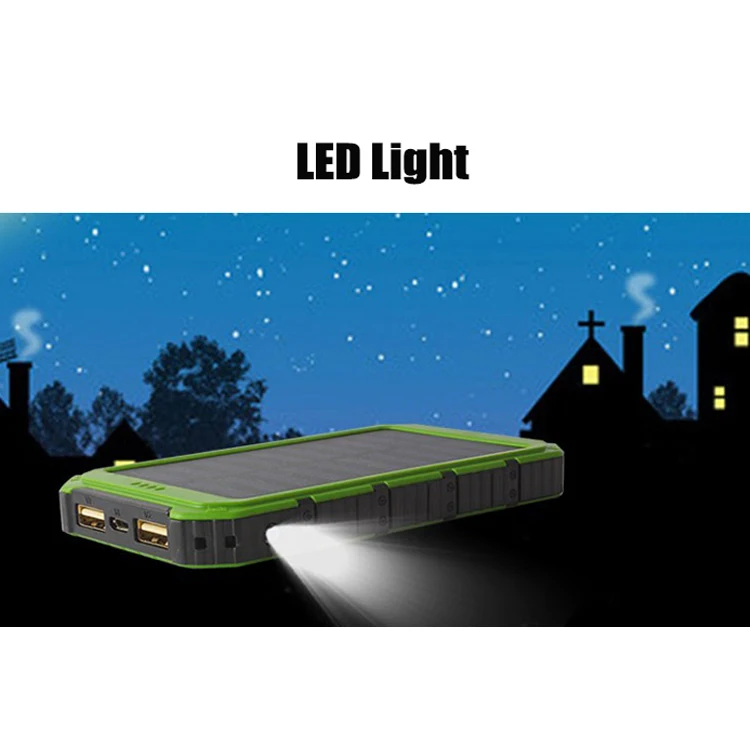 20000mAh Power Bank Waterproof LED Flashlight Solar Charger For Smart Phone Solar Power Bank - ANKUX.COM