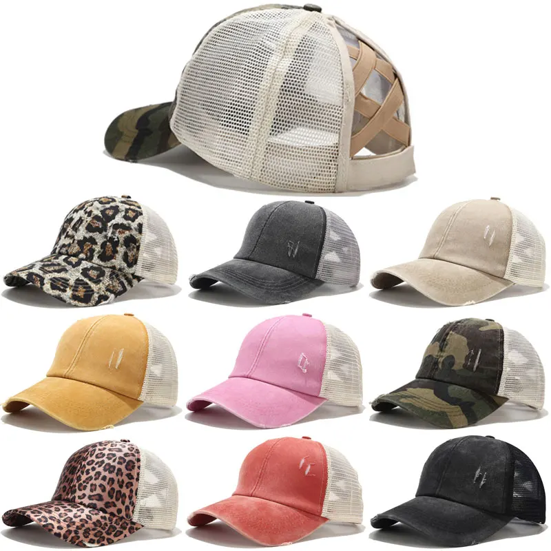 

Criss Cross Ponytail Hat,5 Pieces, 10 colors