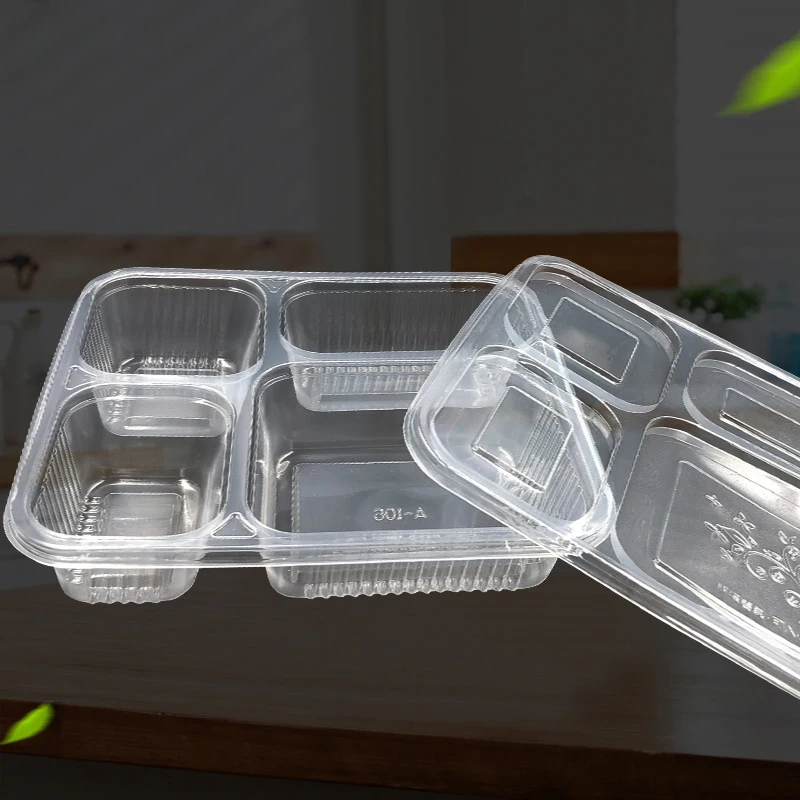 Disposable Microwave Plastic 4 Compartment Food Containers Safe