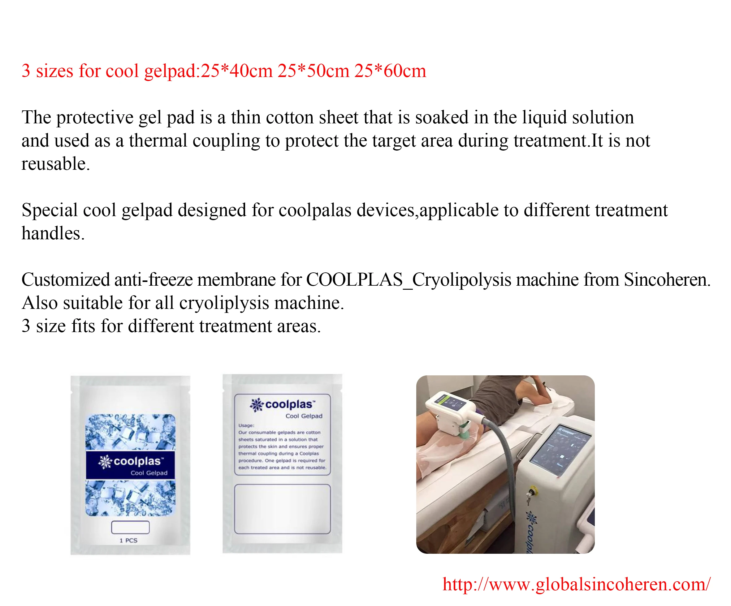 Anti Freeze Membrane Film Gel Pad Freezing Fat Cryo Cooling Weight Loss