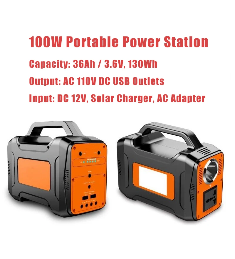 36000mAh Capacity AC DC USB Outlet Solar Charge Lithium Portable Power Station 100W for Camping Laptop Drone Outdoor Use - ANKUX.COM