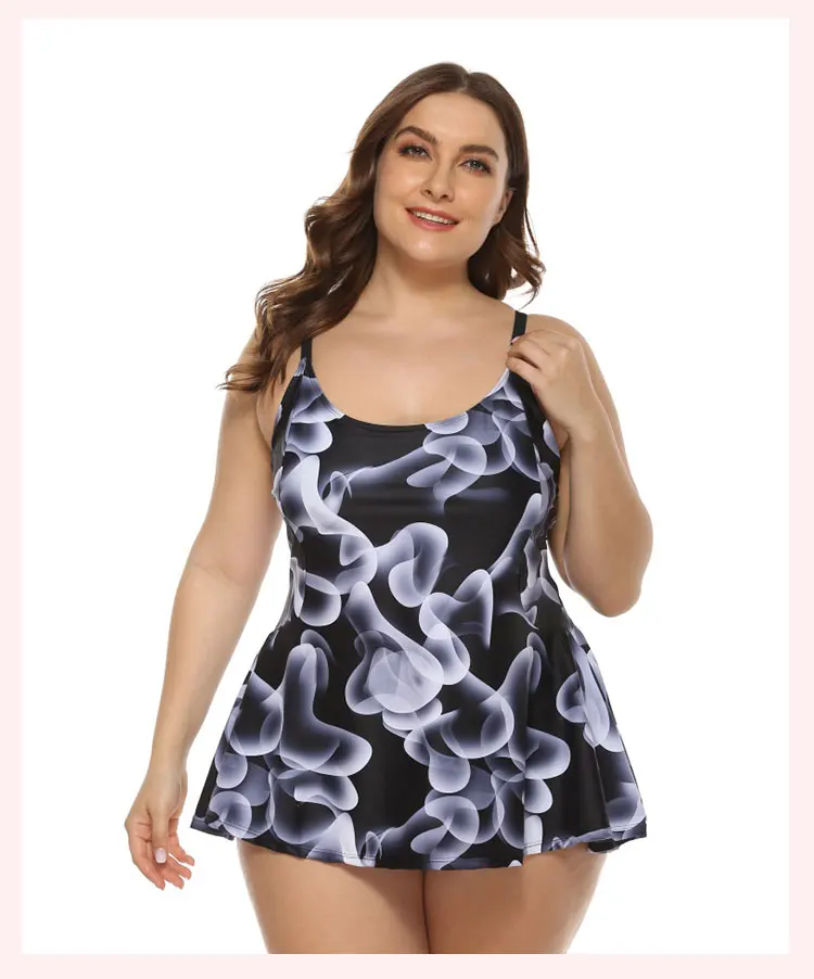 High-quality Wear-resistant Plus Size Print Women's Dress Swimsuit ...