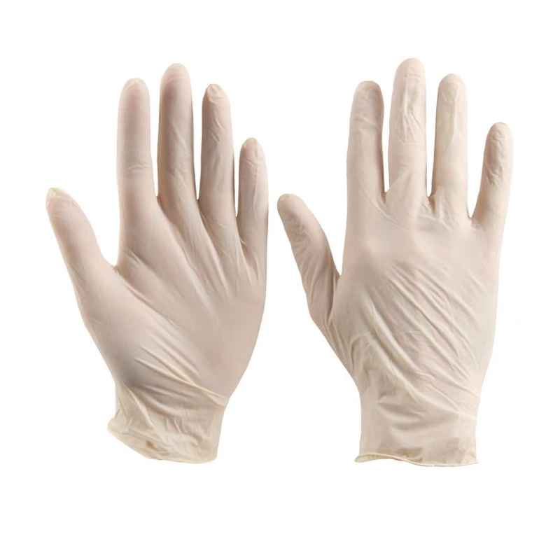 Disposable Beige Dust-Free Clean Latex Protective Gloves