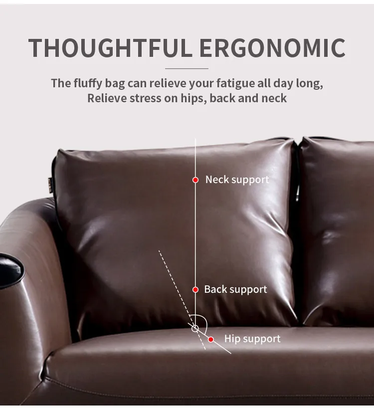 Pengpai Low Price Lazy Boy Genuine 3 2 1 Tufted Leather Set Sofa