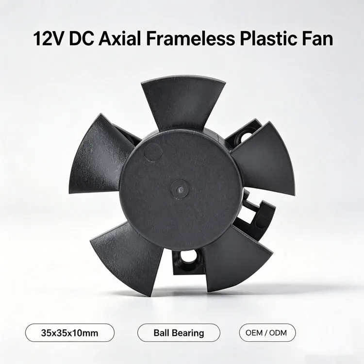 Axial Frameless Plastic Fan, 12v, 35x35x10mm - detail 2