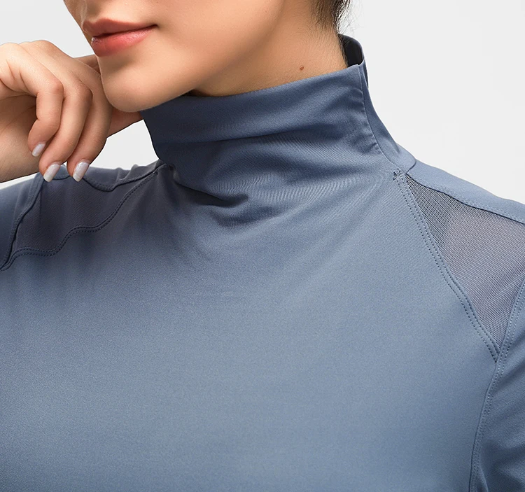 
Top Yoga Quick Dry Stand-up collar Women Workout Gym Top Long Sleeves Fitness Yoga Shirt Sexy Outdoor Sports Running 