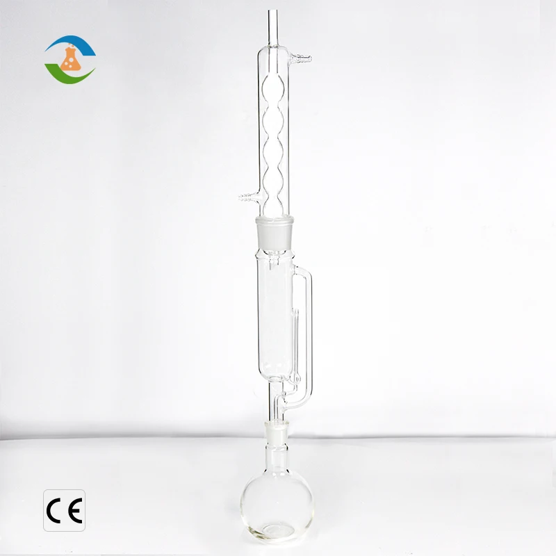Lab Glassware Soxhlet Extractor Apparatus With Coil Condenser