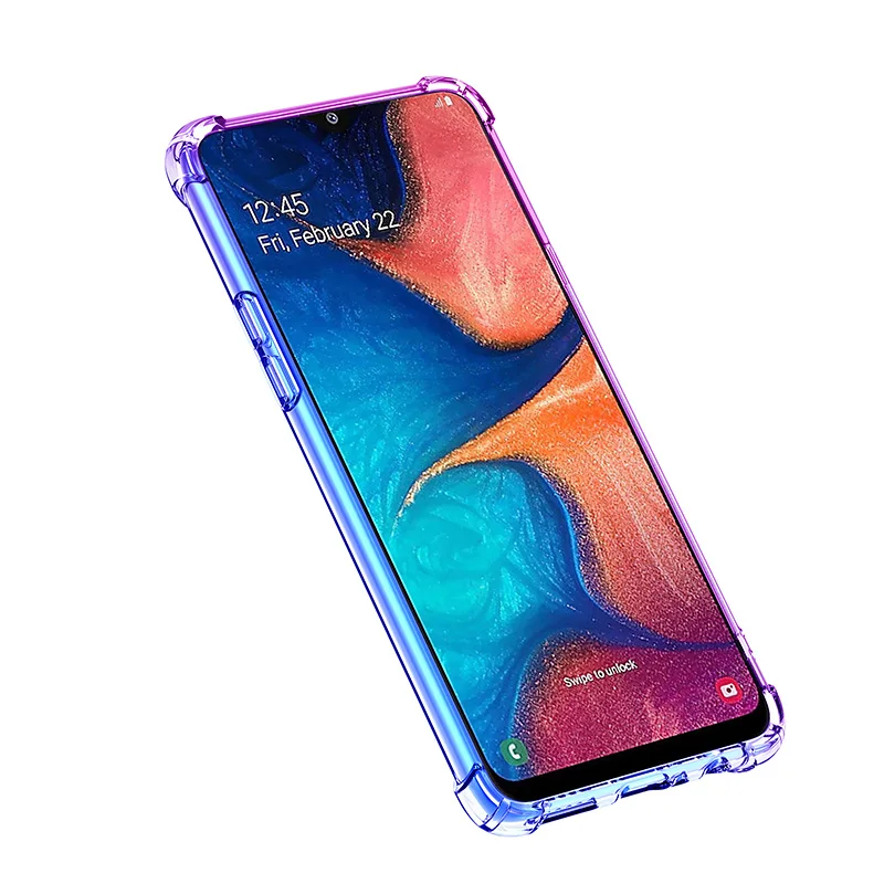 For Samsung Galaxy A20s Shockproof Slim Grip Gradient Color Change