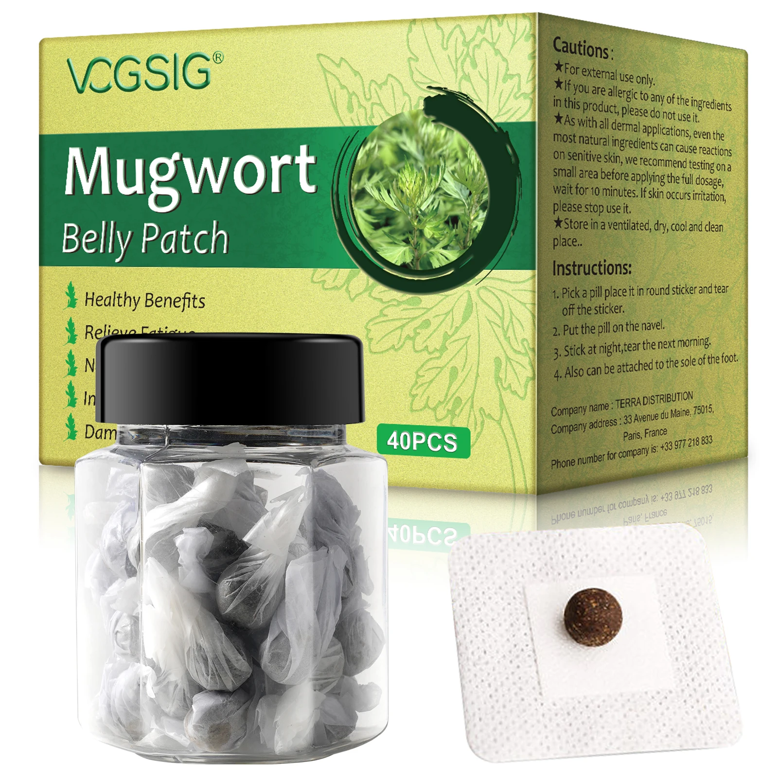 Chinese Herbs Healthy Detox Slimming Pellet Navel Sticker Wormwood