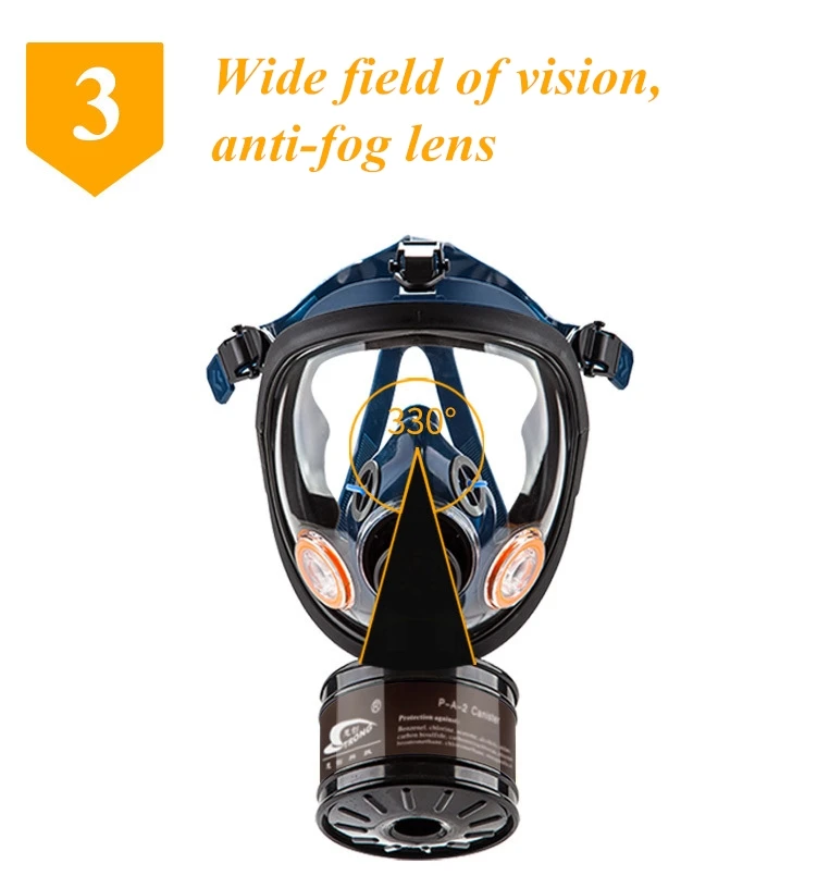 Ppe Plus Full Face Chlorine Tear Gas Mask Bong For Agriculture Spraying