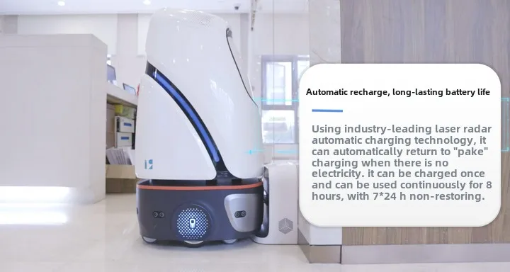 Hotel Robot with Elevator Access Front Desk Reception & Cross-Floor Multi-Function Delivery Plastic Guide Service Robot manufacture