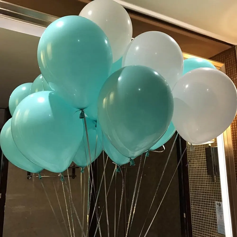 12 In Aqua Blue Balloons Turquoise Thick Latex Balloons For Christmas ...