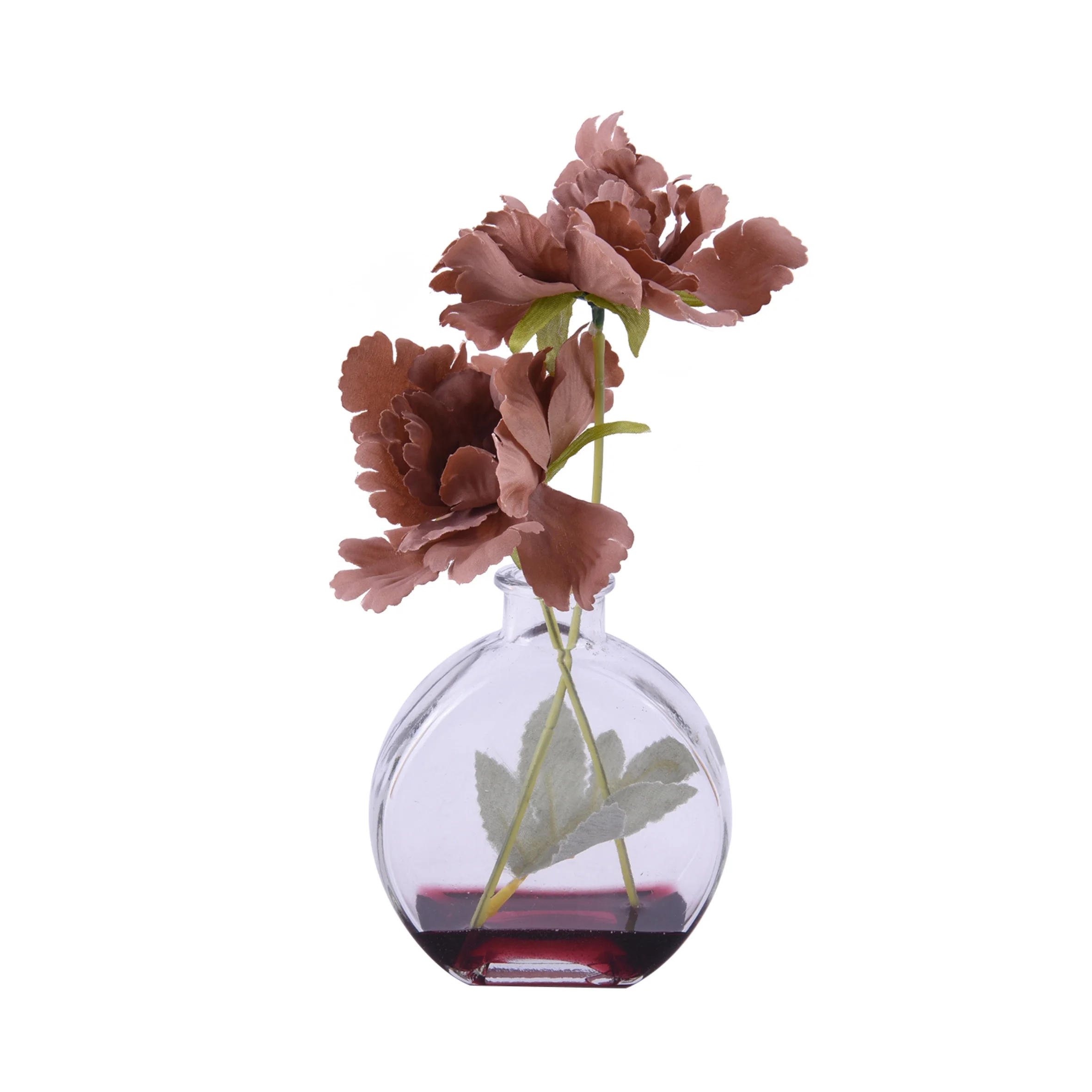 Small Flower With Round Vase Set - Buy Artificial Flower With Glass