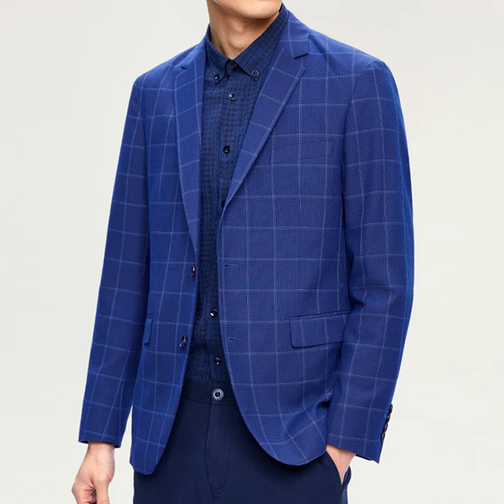 royal blue check blazer