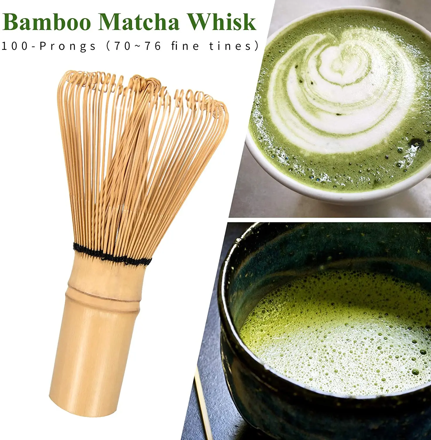 Traditional Matcha Tea Tool Set Bamboo Whisk (chansen) + Ceramic Whisk