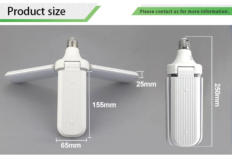 Super Bright Lamp 36W 45W 110V 220V E26 E27 Foldable Led Trefoil Light Bulb