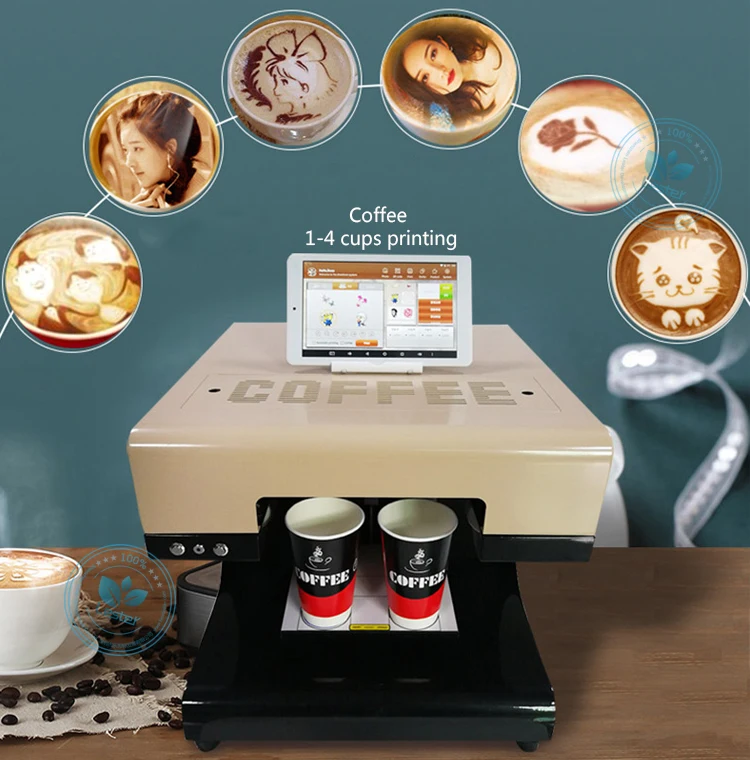 Lsta4151 Wifi Support 1 Or 4 Cups Coffee Printing Edible Food Coffee