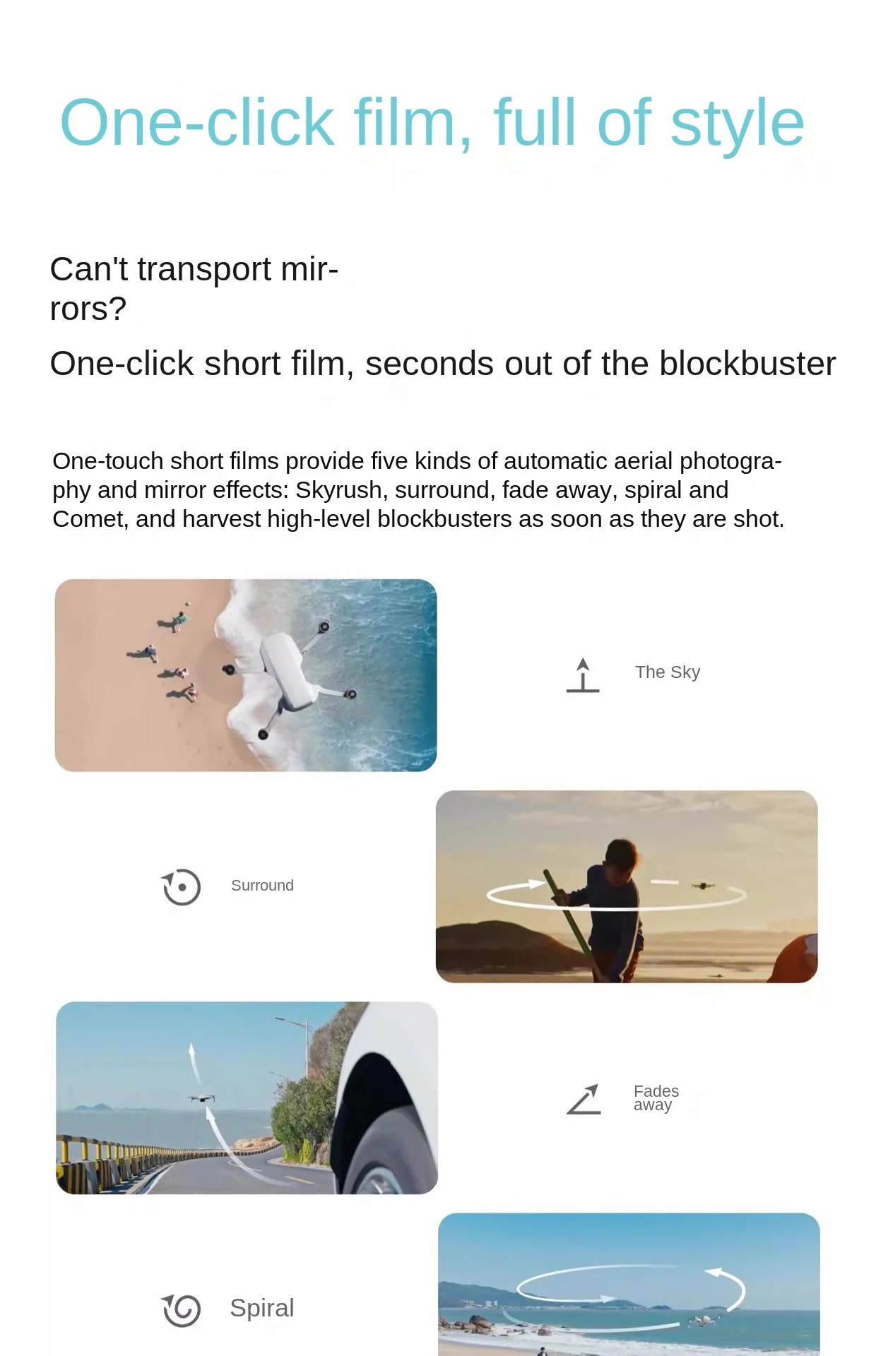 For Mini 4K UHD Aerial Photography UAV Three-Axis Mechanical Stability Increasing Digital Picture Transmission 10km Long-range