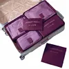 Durable promotion polyester clothes packing cube set bag in bag 6 pcs travel pouch set