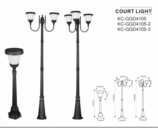 Kaich courtyard light led outdoor solar light for garden landscape lamp height1m-2.6m