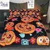 Halloween theme Jack-O-lantern monster printed microfiber fabric bedding set ready to ship