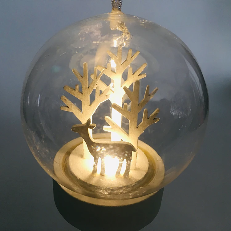 Custom Plastic Ball Button Battery Christmas Table Fancy Night Light