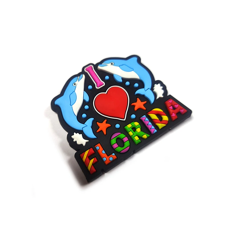 全球旅游礼物美国佛罗里达海滩纪念品橡胶冰箱贴定制旅游纪念品软聚氯