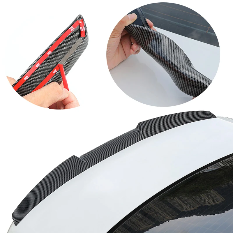 Universal Carbon Fiber Texture Car Rear Automotive Spoilers Lip Bumper ...