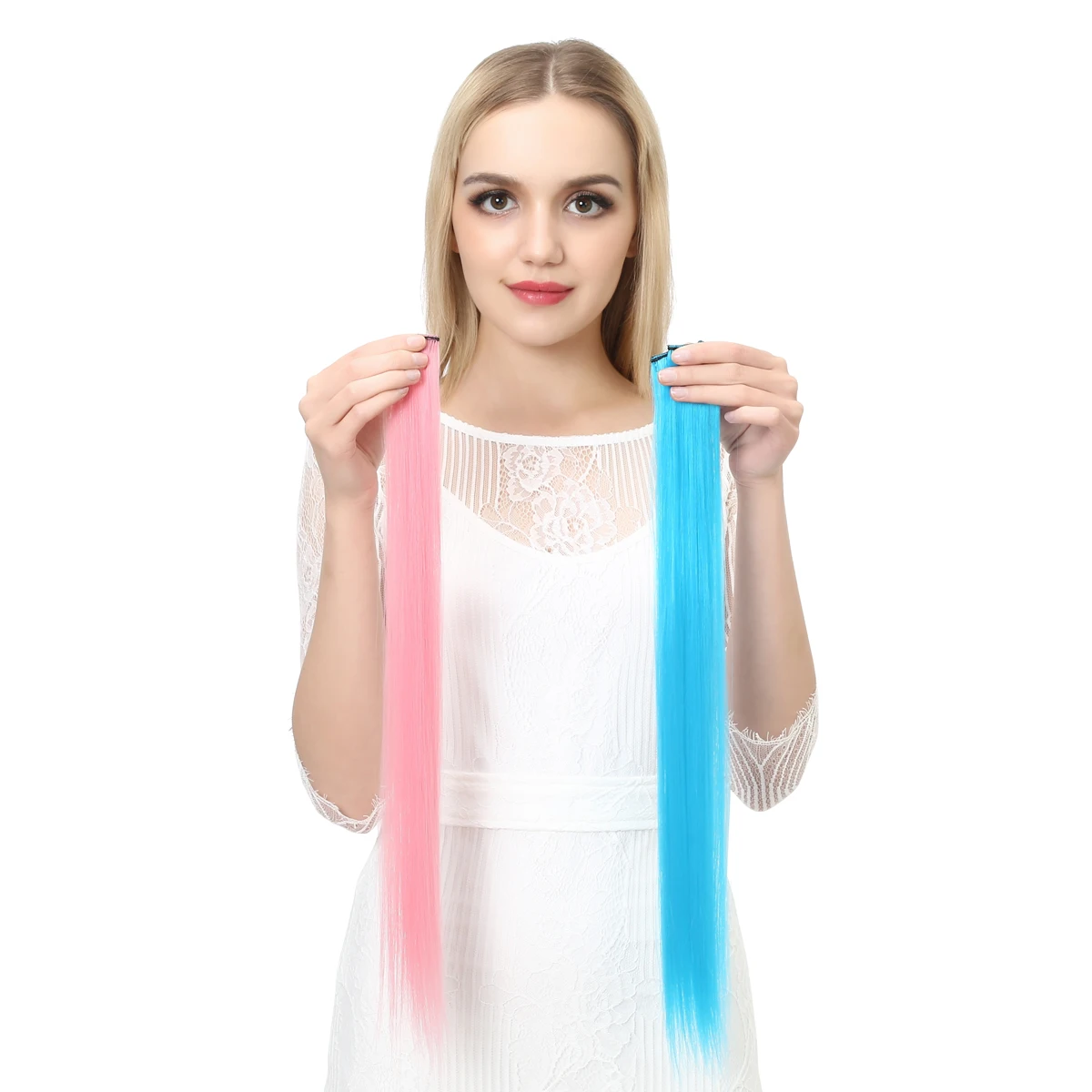 Synthetic Straight Natural Hairpiece Girls Seamless Hair Accessories