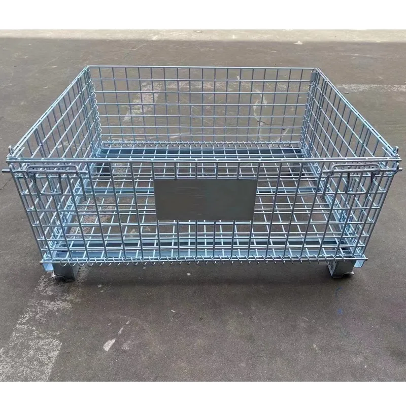 Stackable Collapsible Metal Storage Wire Mesh Warehouse Steel Basket ...