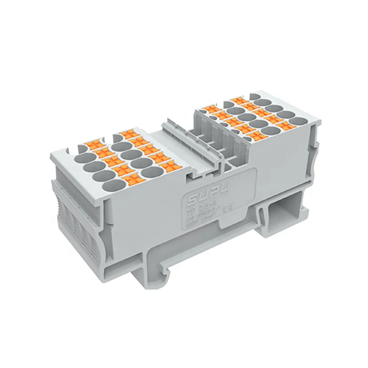 Top Selling Products 2020 10Mm Strip Length High Quality Spring Load Cage Rail Mounted Terminal Blocks Connectors