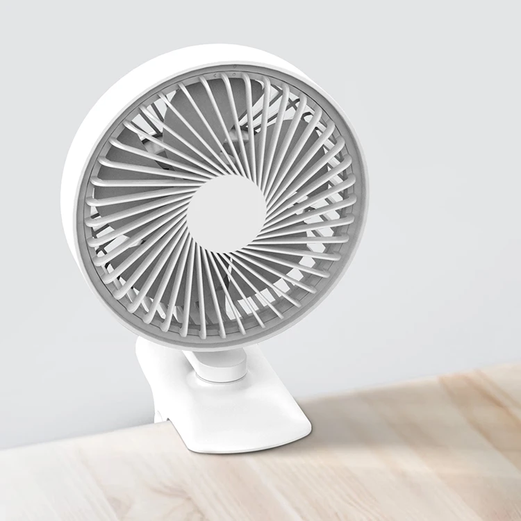 New Product USB Rechargeable Table Fan Portable Clip On Fan With LED Light