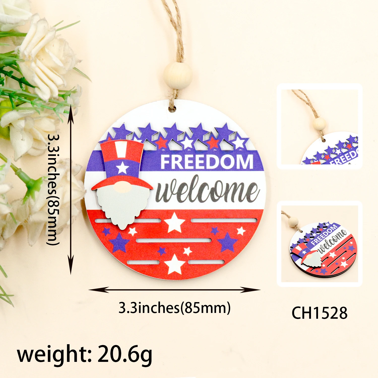 HYLCH1528 Art Deco Independence Day Pendant Movable Heart Shape with Abstract Pattern for Expressing Individuality factory