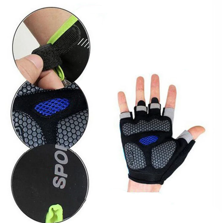 Wholesale Half Gloves Cycling Gloves With Gel Pad Breathable Half Finger Protection For Sports